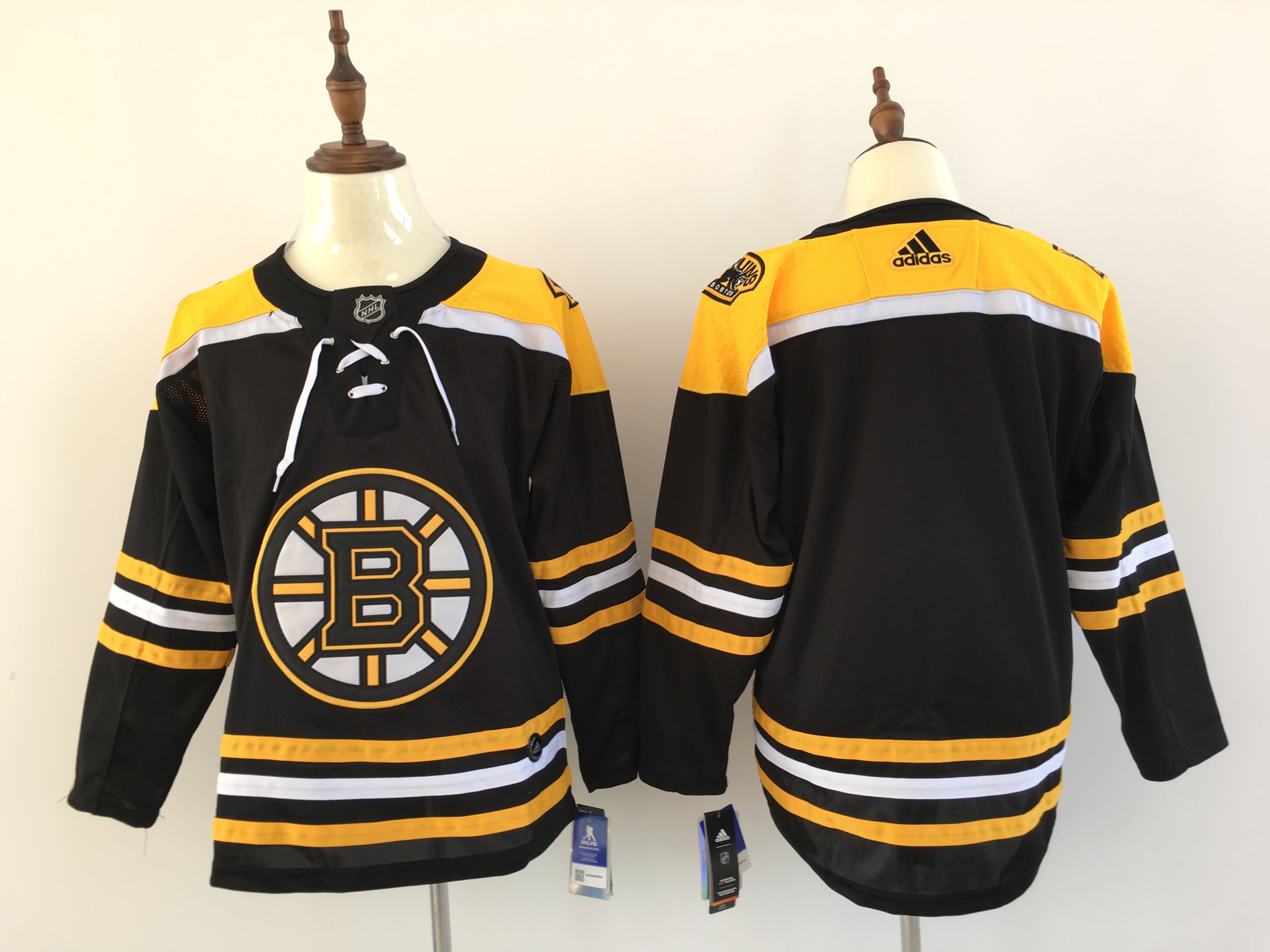 Men Boston Bruins Blank Black Hockey Stitched Adidas NHL Jerseys
